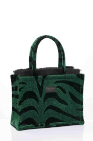 ANIMAL VELVET PETROL MEDIUM TOTE BAG (5)